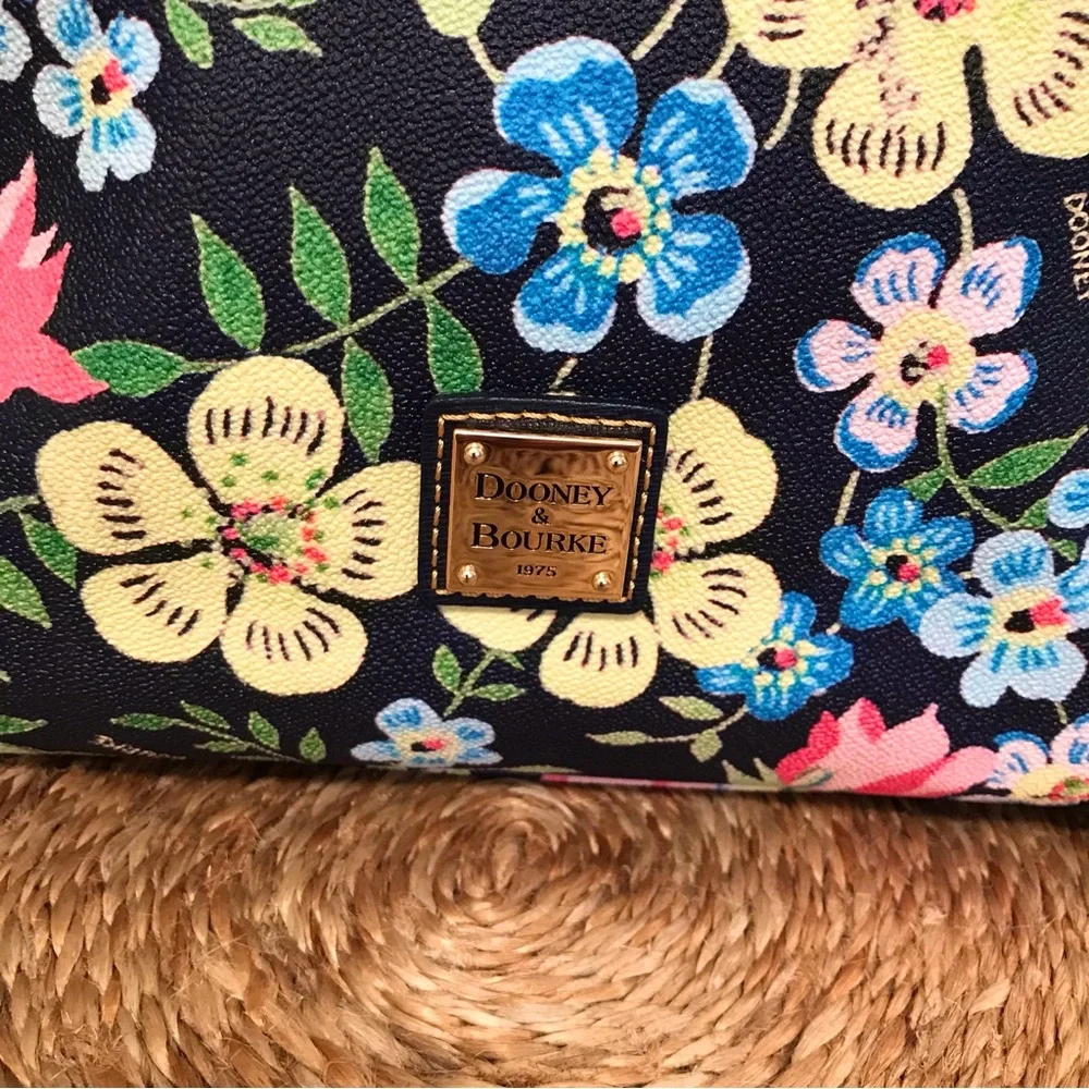 Dooney & Bourke Cottage Garden Ruby Satchel Midnight Blue